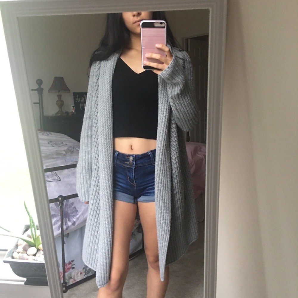 Max Studio Grey Knit Cardigan